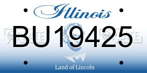 BU19425 Illinois License Plate