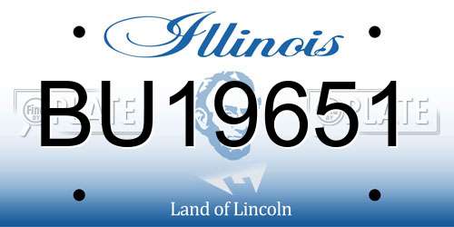 BU19651 Illinois License Plate