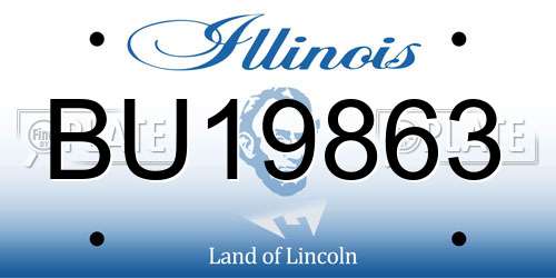 BU19863 Illinois License Plate