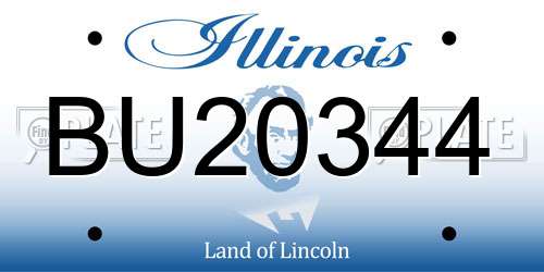 BU20344 Illinois License Plate