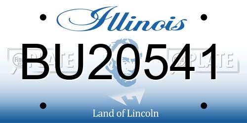 BU20541 Illinois License Plate
