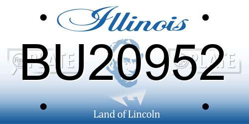 BU20952 Illinois License Plate