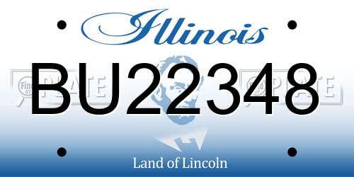 BU22348 Illinois License Plate