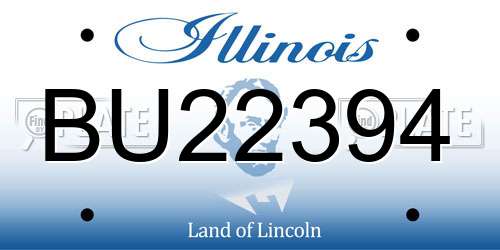 BU22394 Illinois License Plate