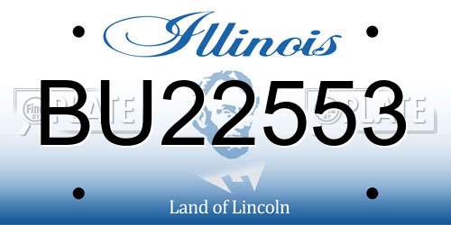 BU22553 Illinois License Plate