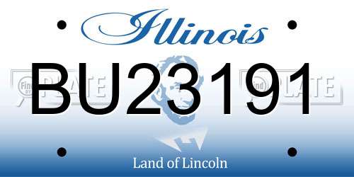 BU23191 Illinois License Plate