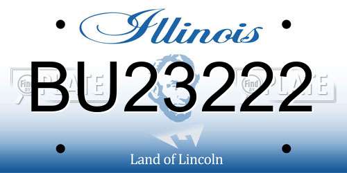 BU23222 Illinois License Plate