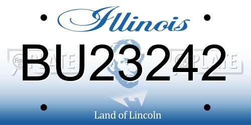 BU23242 Illinois License Plate