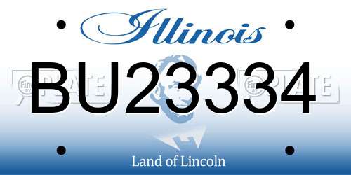BU23334 Illinois License Plate