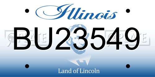 BU23549 Illinois License Plate