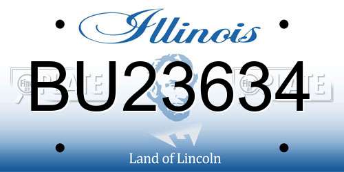 BU23634 Illinois License Plate