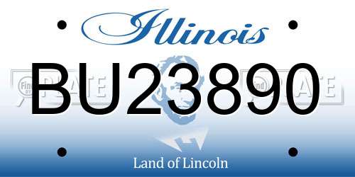 BU23890 Illinois License Plate