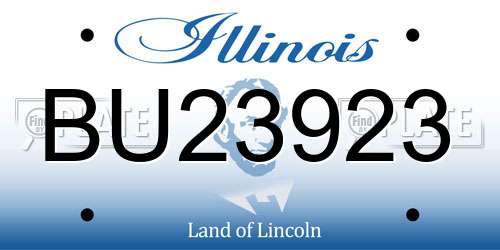 BU23923 Illinois License Plate