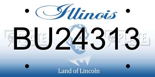 BU24313 Illinois License Plate