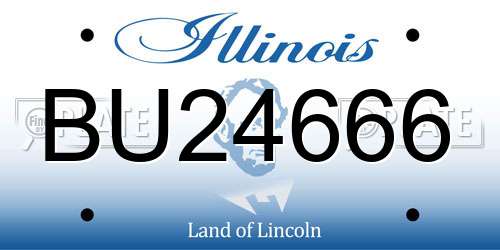 BU24666 Illinois License Plate