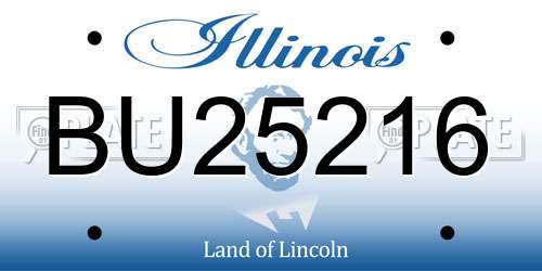 BU25216 Illinois License Plate