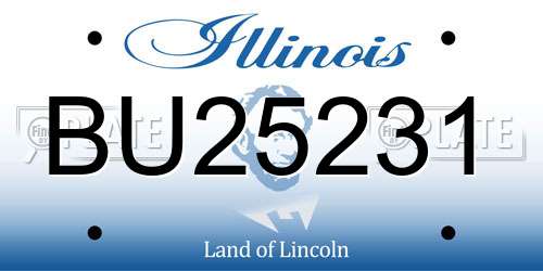 BU25231 Illinois License Plate