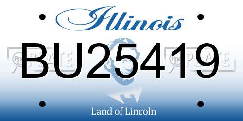 BU25419 Illinois License Plate