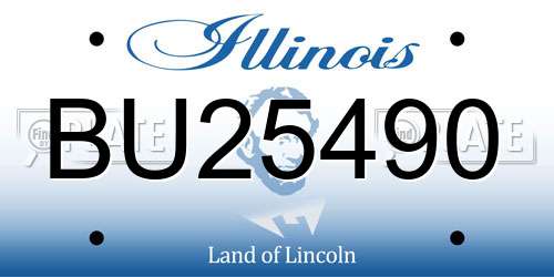 BU25490 Illinois License Plate