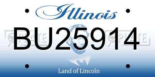 BU25914 Illinois License Plate