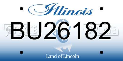 BU26182 Illinois License Plate