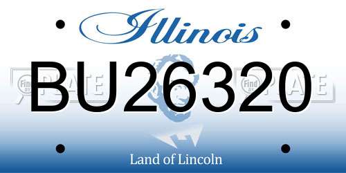 BU26320 Illinois License Plate