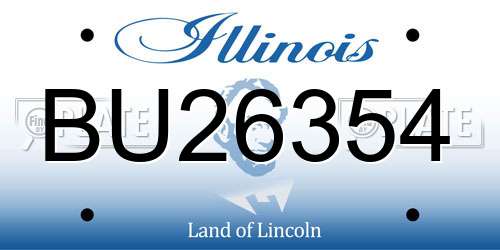BU26354 Illinois License Plate