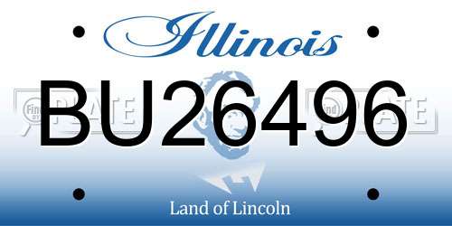 BU26496 Illinois License Plate