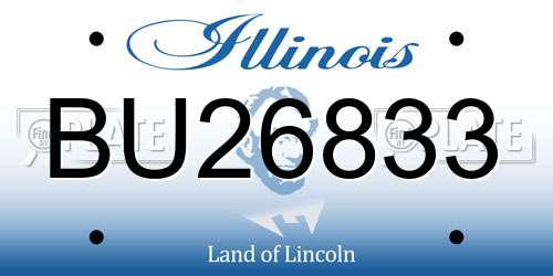 BU26833 Illinois License Plate