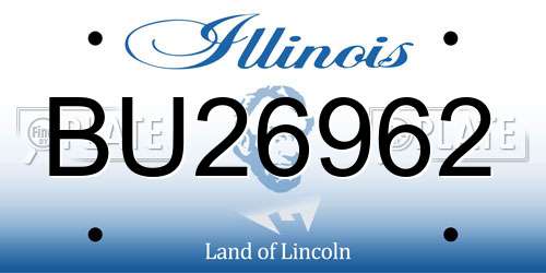 BU26962 Illinois License Plate