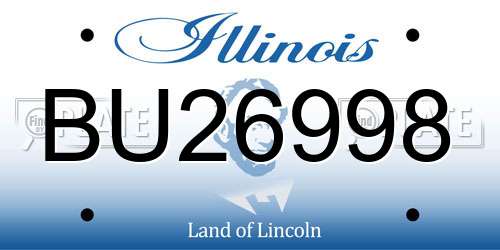 BU26998 Illinois License Plate