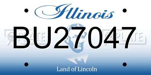 BU27047 Illinois License Plate