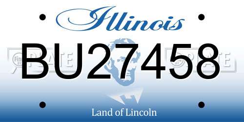 BU27458 Illinois License Plate