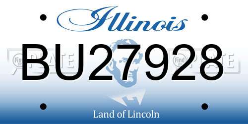 BU27928 Illinois License Plate