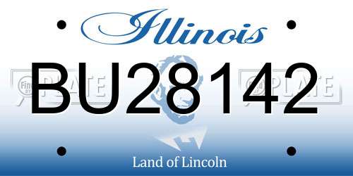 BU28142 Illinois License Plate