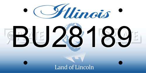 BU28189 Illinois License Plate