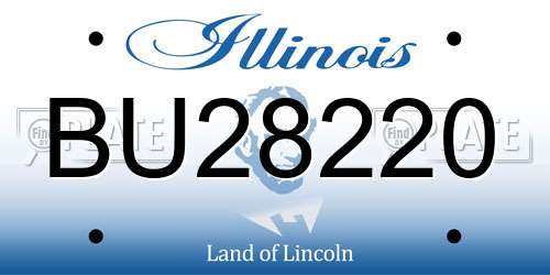 BU28220 Illinois License Plate