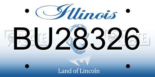 BU28326 Illinois License Plate