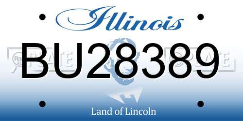 BU28389 Illinois License Plate