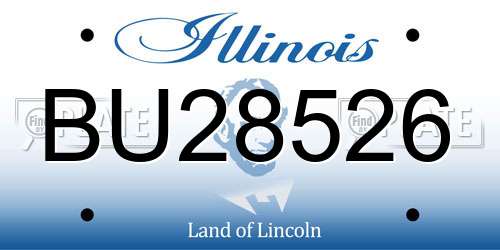 BU28526 Illinois License Plate