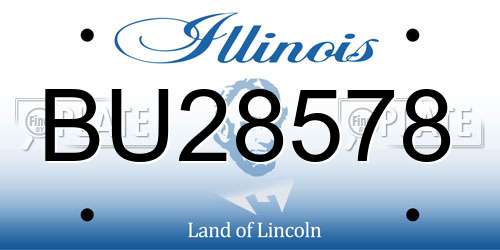 BU28578 Illinois License Plate