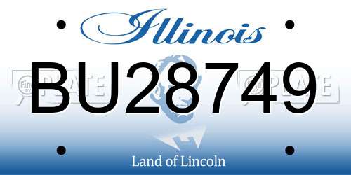 BU28749 Illinois License Plate