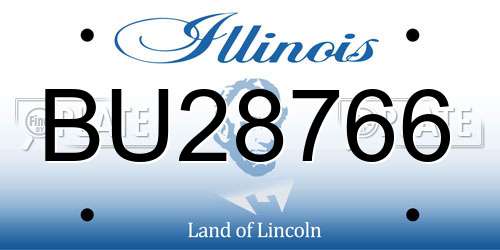 BU28766 Illinois License Plate