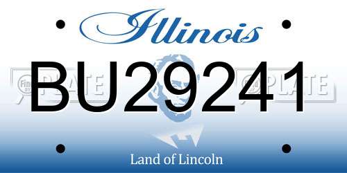 BU29241 Illinois License Plate