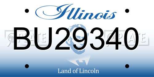 BU29340 Illinois License Plate