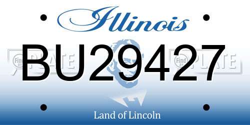BU29427 Illinois License Plate