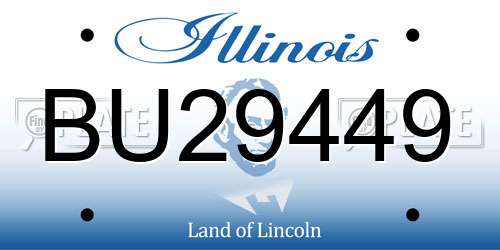 BU29449 Illinois License Plate
