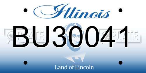 BU30041 Illinois License Plate