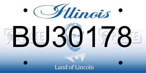 BU30178 Illinois License Plate