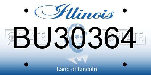 BU30364 Illinois License Plate